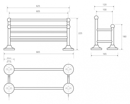 Держатель для полотенца двойной  Bemeta Retro 144102257