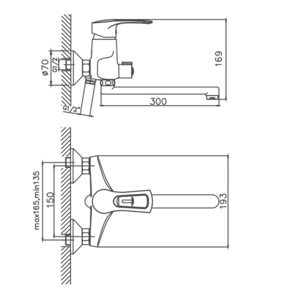 Смеситель для ванны Cron CN2266 Смеситель для ванны Cron CN2266