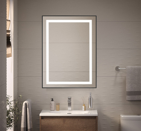 Зеркало (60х80) BelBagno Kraft SPC-KRAFT-600-800-SENS-NERO с подсветкой
