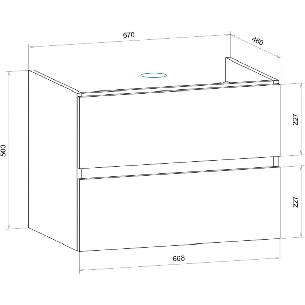 База под раковину напольная Art&max AM-Techno-700-2C-SO-LW623 Дуб мелфорд натуральный