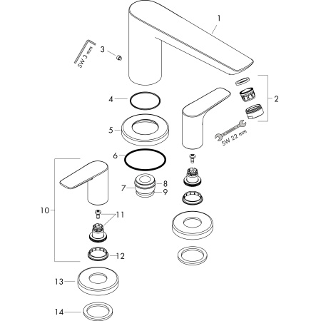 Смеситель на борт ванны 3 отвесртия Hansgrohe Talis E 71747000 хром