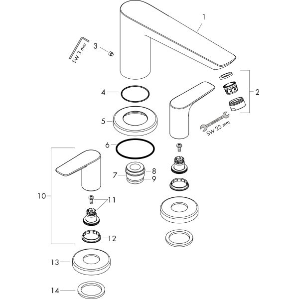 Смеситель на борт ванны 3 отвесртия Hansgrohe Talis E 71747000 хром
