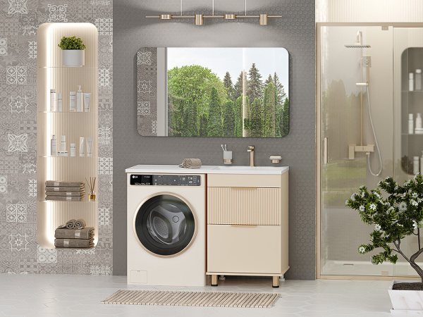 Тумба с раковиной под стиральную машину Brevita Enfida УТ000016091