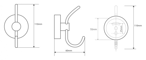 Вешалка с крючком Bemeta Omega 104105242