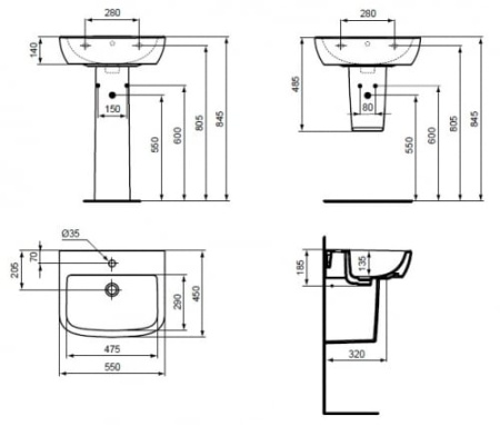 Раковина подвесная Ideal Standard Tempo T056501