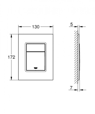 Skate Cosmopolitan S Накладная панель,матовый хром,37535P00