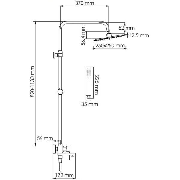 Душевая система WasserKraft BK27701BM Душевая система WasserKraft BK27701BM