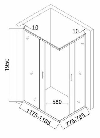 Душевой уголок Taliente 120x90 TA-09120-1CB