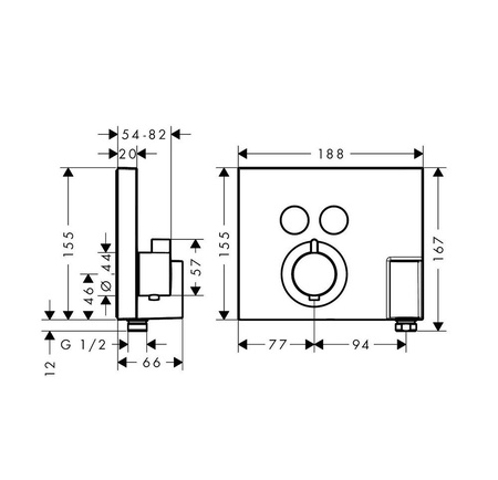 Термостат для душа Hansgrohe ShowerSelect 15765000