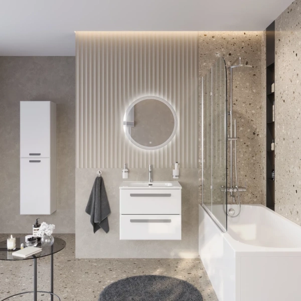 Тумба под раковину Cezares ECO-CER-N-700-2C-SO-BL Bianco Lucido без ручек