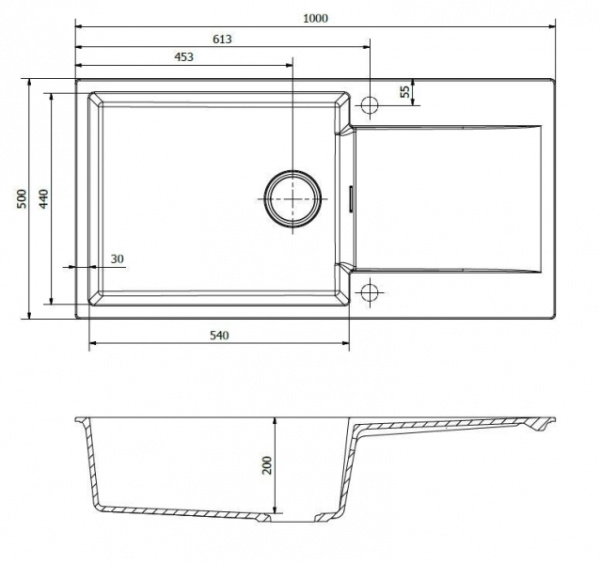 Мойка Reginox Amsterdam 540 (1000х500) R реверсивная Pure White R30790
