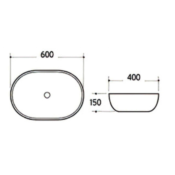 Раковина накладная (60х40) beWash Lusso BK6040CT140