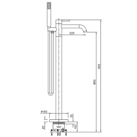 Напольный смеситель Raiber Graceful RPB-010 черный