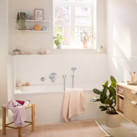 Смеситель для ванны встраиваемый с защитной комбинацией EN1717 Hansgrohe Rebris S 72467000 хром