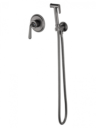 Смеситель с гигиеническим душем встраиваемый WONZON & WOGHAND STEAM, темный графит WW-88849008-BGM