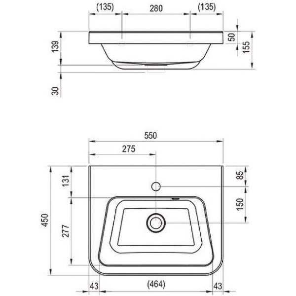 Раковина подвесная Ravak 10° 550 XJI01155000
