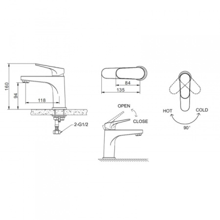 Смеситель для раковины Bravat Eler, черный F1191238BM-RUS