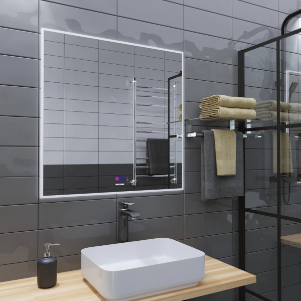 Зеркало (80х80) Grossman PRAGMA-норма 188080 LED с сенсорным выключателем и подогревом