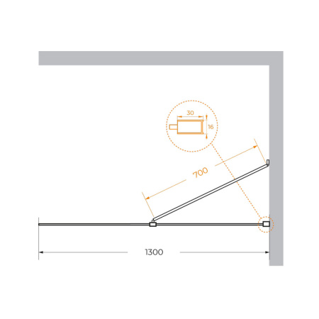 Душевая перегородка 130 см CEZARES LIBERTA LIBERTA-L-1-TB-130-C-Cr
