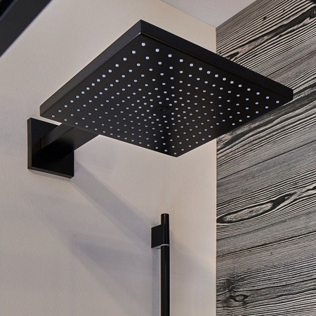 Верхний душ с кронштейном Hansgrohe Raindance E 300 AIR 1jet 26238340 шлифованный черный хром