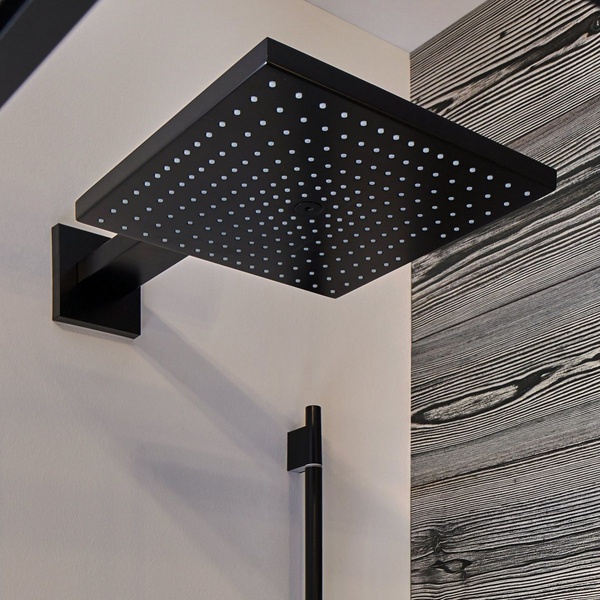 Верхний душ с кронштейном Hansgrohe Raindance E 300 AIR 1jet 26238670 черный матовый
