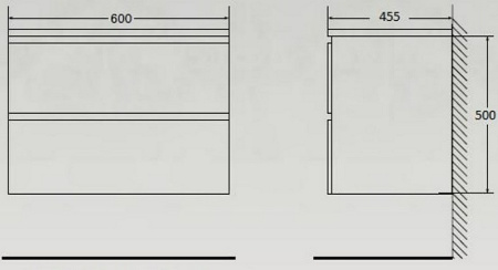 База под раковину BelBagno ALBANO-600-2C-SO-RR подвесная Rovere Rustico