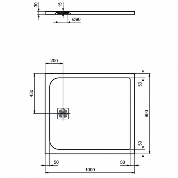 Душевой поддон (100х90) Ideal Standard ULTRAFLAT S K8220FR Душевой поддон (100х90) Ideal Standard ULTRAFLAT S K8220FR