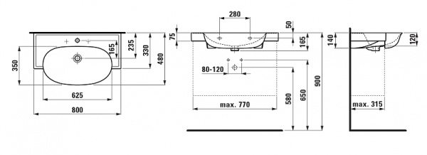 Раковина подвесная Laufen The New Classic 8.1385.5.000.104.1