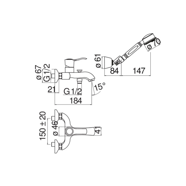 Смеситель для ванны Nobili Sofi SI98110CR