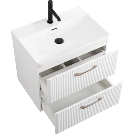 Тумба под раковину BelBagno Due DUE-600-2C-SO-BL-P без ручек, Bianco Lucido