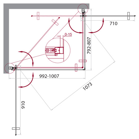 Душевой уголок (80х100) BelBagno MARMI-AH-2-80/100-C-Cr