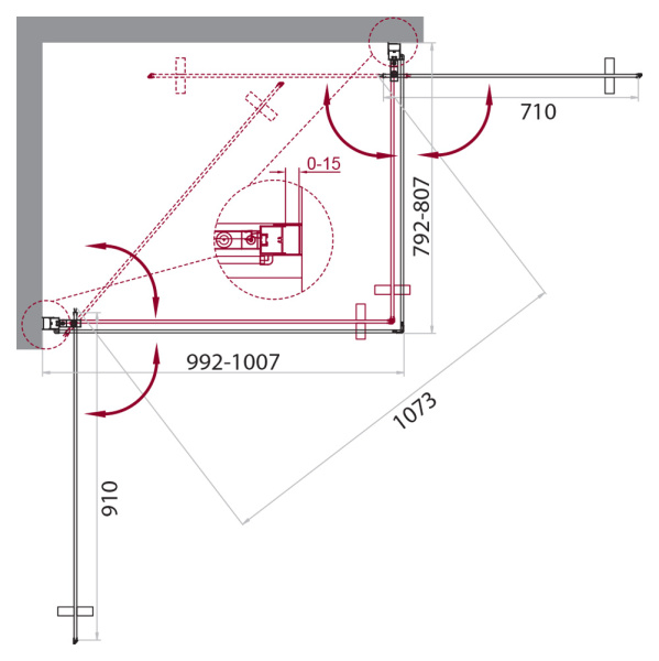 Душевой уголок (80х100) BelBagno MARMI-AH-2-80/100-C-Cr