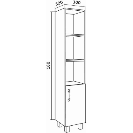 Пенал напольный Grossman ФЛАЙ 303002 дуб сонома/серый
