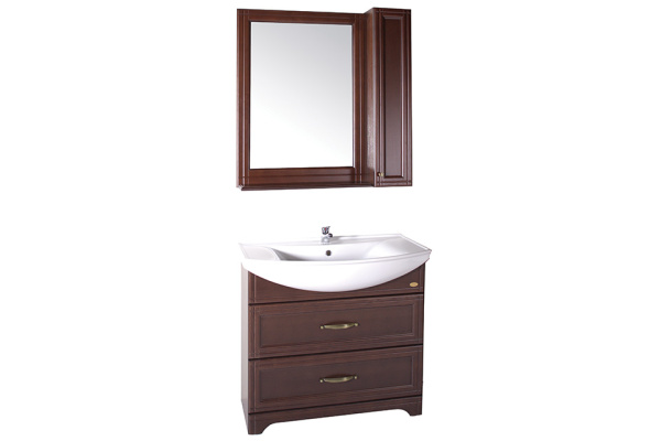 Зеркало-шкаф (85х95)  ASB-Woodline Берта 85 10122 (коричневый)