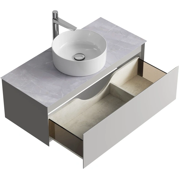 Тумба без раковины 100 см Aqwella Geometria GE01101ST серый туман матовый