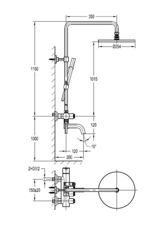 Душевая система Cezares Eco ECO-CVD-BORO
