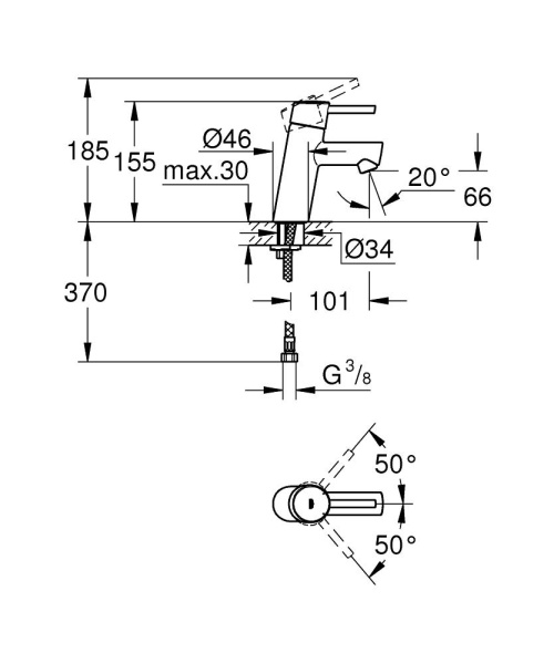 Смеситель для раковины однорычажный Grohe Concetto 32240 10E (3224010E) хром