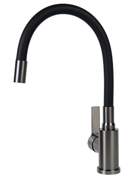 Смеситель для кухни однорычажный с гибким изливом Agger Easy A3100555 оружейная сталь матовая