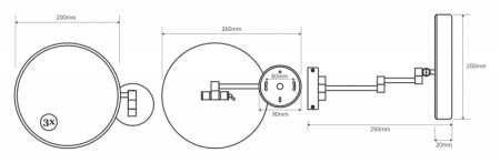 Косметическое зеркало с подсветкой Bemeta 112101142