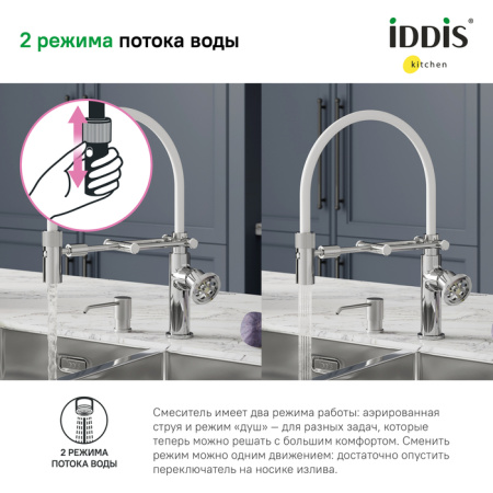 Смеситель для кухни IDDIS с гибким изливом Grange (GRASBFLi05)