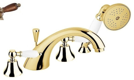Смеситель на борт ванны Cezares FIRST FIRST-BVD-03-Nc золото