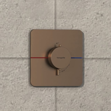 Термостат для душа с регулировкой напора Hansgrohe ShowerSelect Comfort Q 15588140 шлифованная бронза