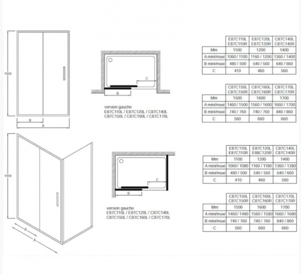 Раздвижная дверь Jacob Delafon TORSION E87C150BR-GA