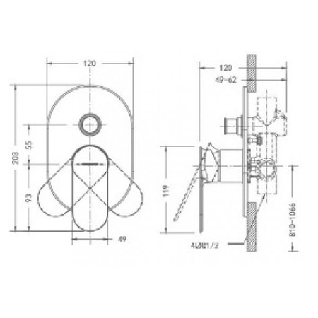 Смеситель для душа Bravat Gina PB865104CP-ENG