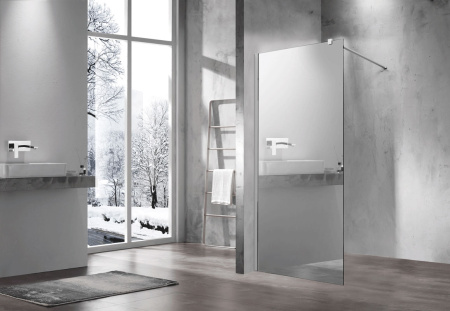 Душевая перегородка Vincea Walk-In VSW-1H900MR (90х200) хром, стекло зеркальное