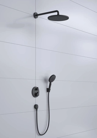 Душевой комплект с термостатом Hansgrohe Croma 280 Ecostat S 1jet 27961670 черный матовый