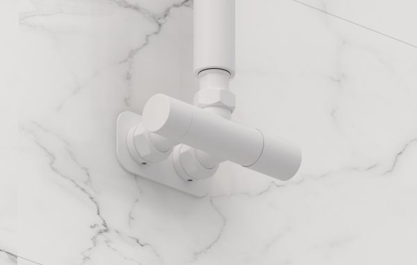 Вентиль Сунержа угловой EU50 (1 х G 1/2" НР х G 3/4" НГ) 30-1425-1234 белый мат