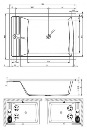 Акриловая ванна Riho Savona (190x130) B065001005 без гидромассажа