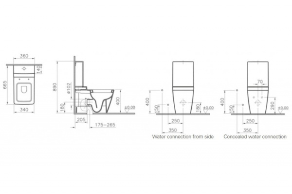 Чаша унитаза  VITRA T4 4470B003-0585