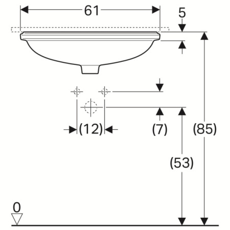 Раковина встраиваемая снизу (55х40) Geberit Variform 500.756.01.2